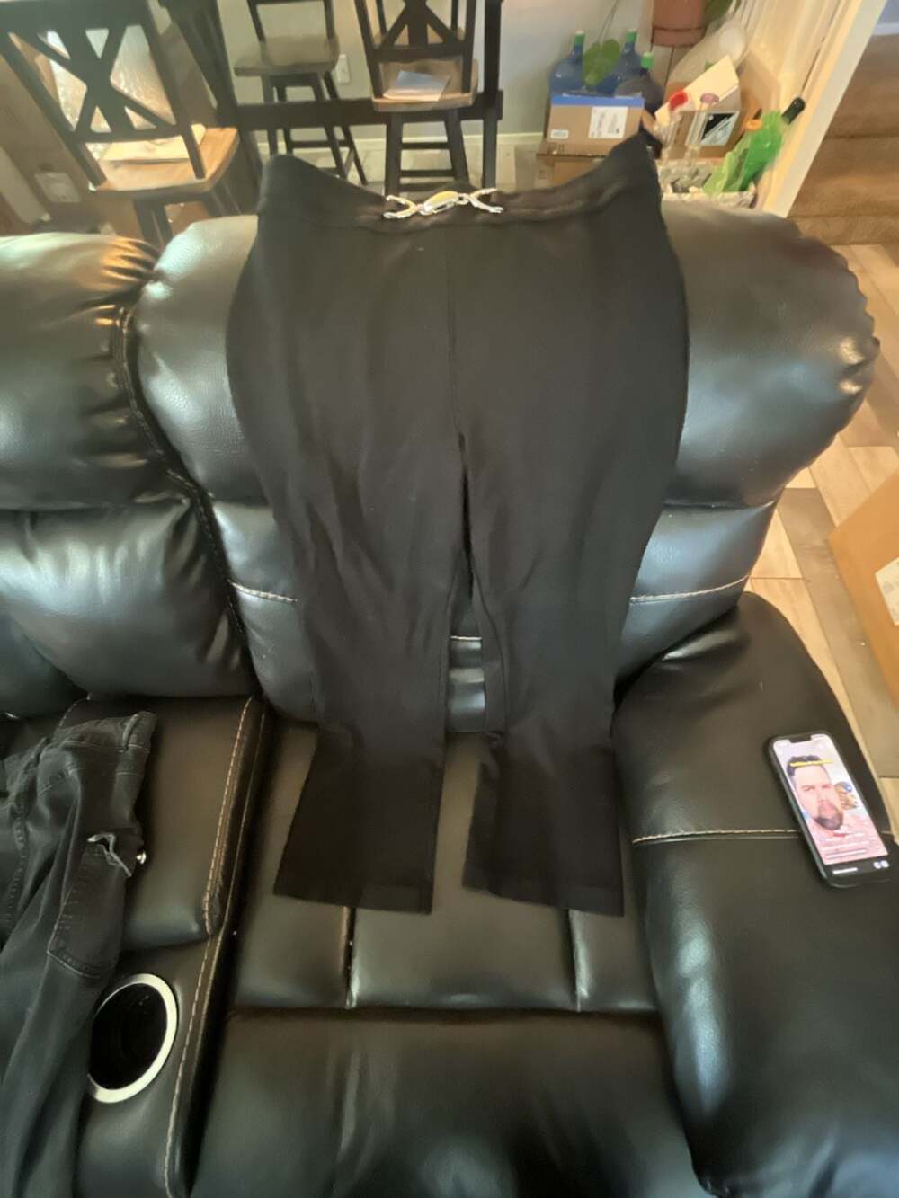 TRUTH Black Pants With Silver Waistband Hardware